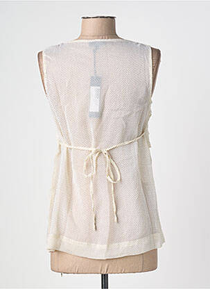 Top tissage crêpe sans manche beige ANGE femme