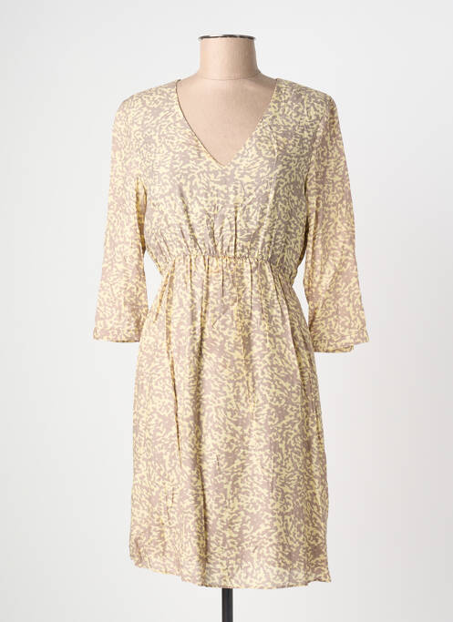 Robe courte manches 3/4 manches 3/4 beige SUD EXPRESS femme