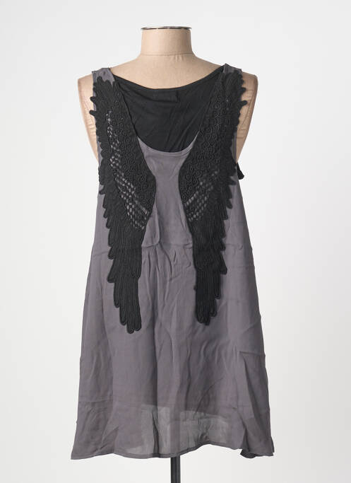 Tunique sans manche col rond gris ANGE femme