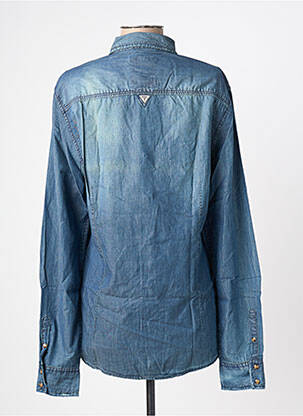 Chemise manches longues poignets boutonnés bleu GUESS homme