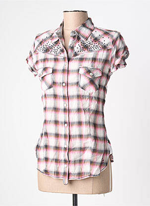 Chemisier coupe cintrée manches courtes rose GUESS femme
