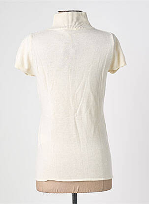 Pull col roulé coupe cintrée manches courtes beige GUESS femme