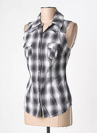 Chemisier coupe cintrée sans manche noir GUESS femme