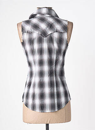 Chemisier coupe cintrée sans manche noir GUESS femme