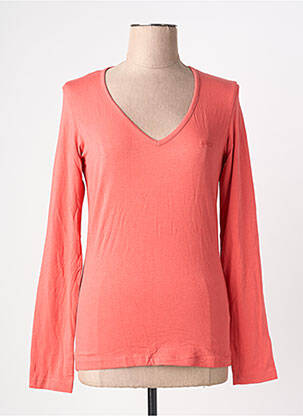 T-shirt manches longues manches longues rose GUESS femme