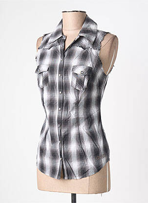 Chemisier coupe cintrée sans manche noir GUESS femme