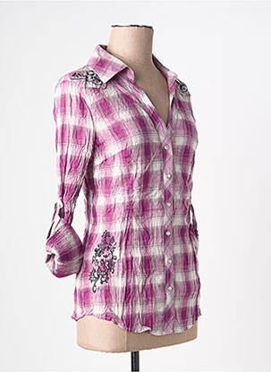 Chemisier coupe cintrée manches longues violet GUESS femme