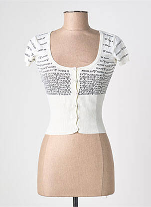 Top stretch manches courtes beige GUESS femme