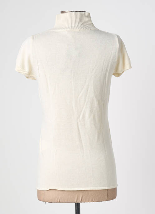 Pull col roulé stretch manches courtes beige GUESS femme