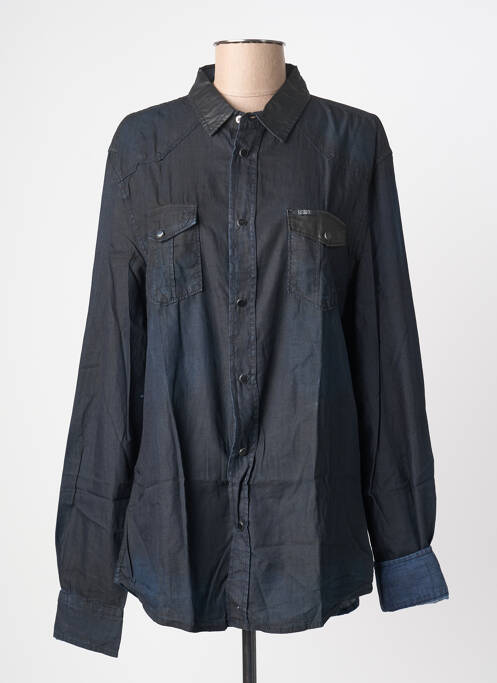 Chemise manches longues poignets boutonnés noir GUESS homme