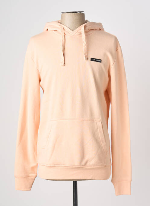 Sweat-shirt à capuche broderie manches longues rose TEDDY SMITH homme