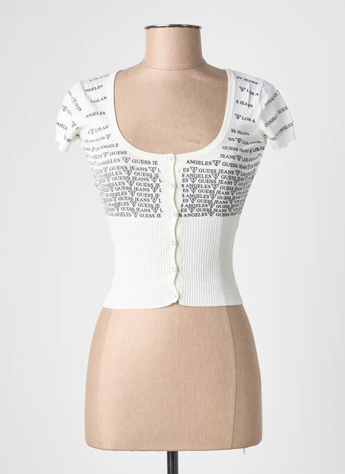 Top stretch manches courtes beige GUESS femme