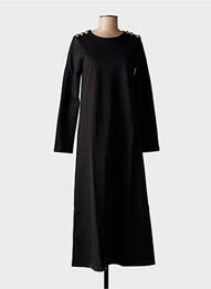 Robe longue manches longues manches longues noir BLANC BOHEME femme