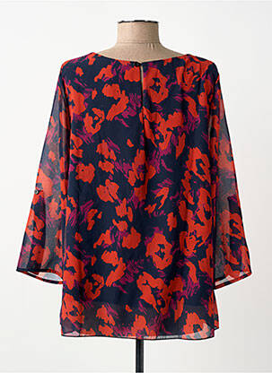 Blouse imprimé fantaisie manches longues orange BLANC BOHEME femme