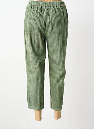 Pantalon 7/8 taille élastique taille normale vert BLANC BOHEME femme