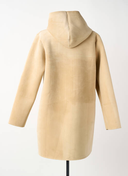 Manteau court capuche a capuche beige BLANC BOHEME femme