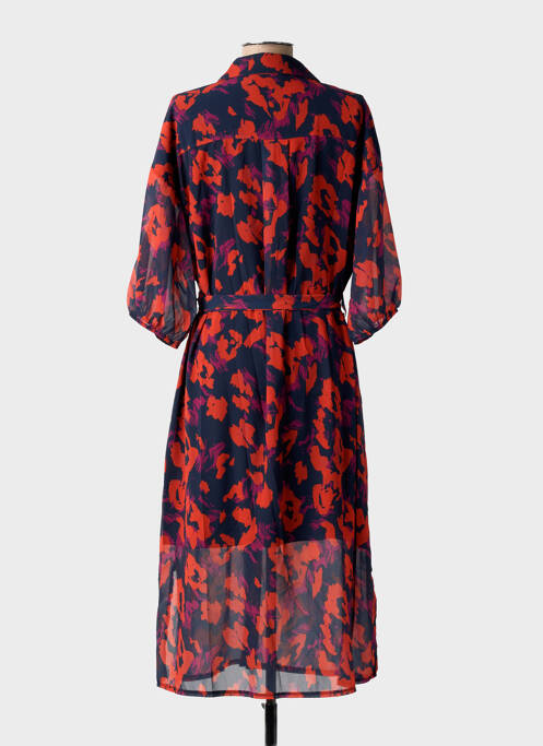 Robe longue imprimé fantaisie manches courtes bleu BLANC BOHEME femme