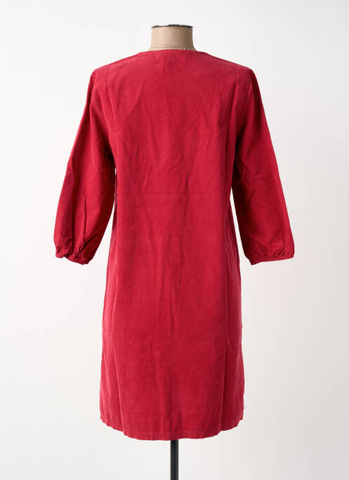 Robe mi-longue manches longues manches longues rouge BLANC BOHEME femme