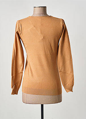 Pull col v manches longues marron C.M.P 55 femme