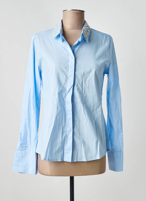 Chemisier coupe cintrée manches longues bleu ONADO femme