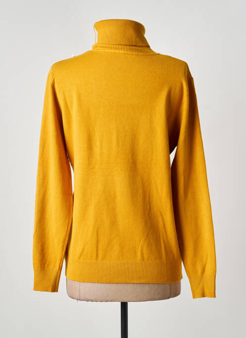 Pull col roulé coupe cintrée manches longues jaune H&L femme
