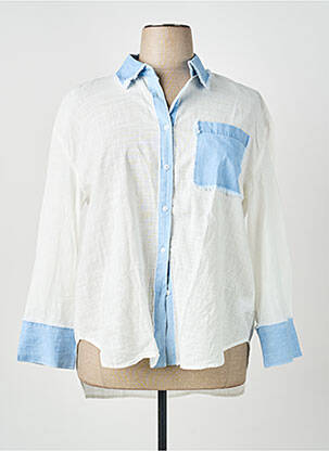 Chemisier coupe droite manches longues blanc APRIL VINTAGE femme