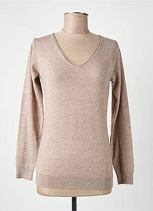 Pull coupe cintrée manches longues beige DIX ONZE (TEN-ELEVEN) femme