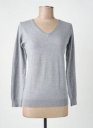 Pull coupe cintrée manches longues gris DIX ONZE (TEN-ELEVEN) femme