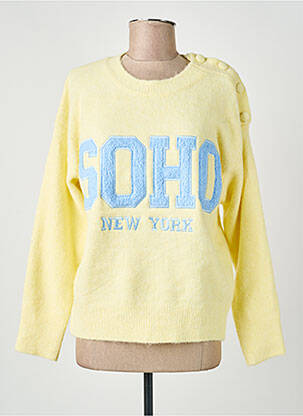 Pull col rond manches longues jaune FLAMANT ROSE femme