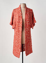 Gilet manches courtes maille tricot orange HOSS femme