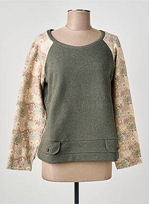 Sweat-shirt stretch manches longues vert GAËLLE BARRE femme