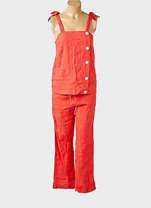 Combi-pantalon poches fines bretelles orange INTROPIA femme