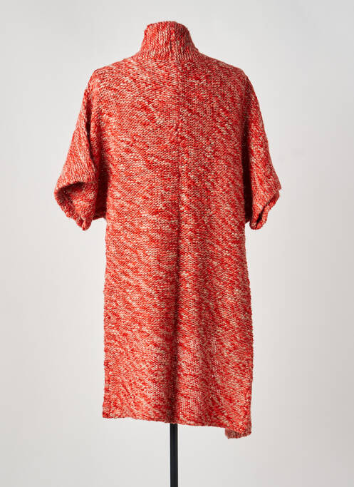 Gilet manches courtes maille tricot orange HOSS femme