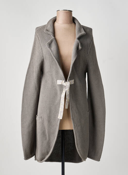 Gilet manches longues stretch gris NORO femme