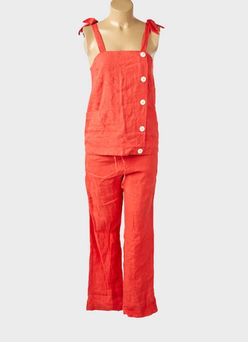 Combi-pantalon poches fines bretelles orange INTROPIA femme