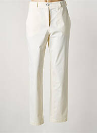 Pantalon droit fermeture zippée sous rabat boutonné blanc MON N°2 femme