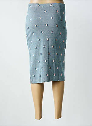 Jupe mi-longue coupe droite bleu BRIC-A-BRAC femme
