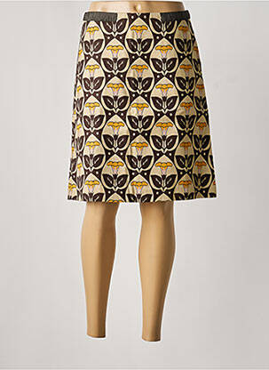 Jupe mi-longue coupe droite marron HOSS femme