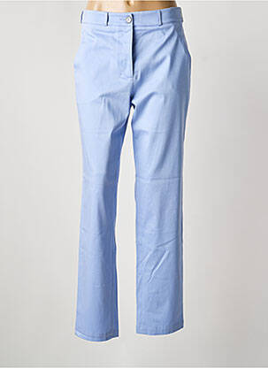 Pantalon droit fermeture zippée sous rabat boutonné bleu clair MON N°2 femme