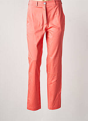 Pantalon droit fermeture zippée sous rabat boutonné rose MON N°2 femme