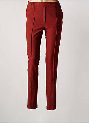 Pantalon slim taille élastique marron NATHALIE VLEESCHOUWER femme