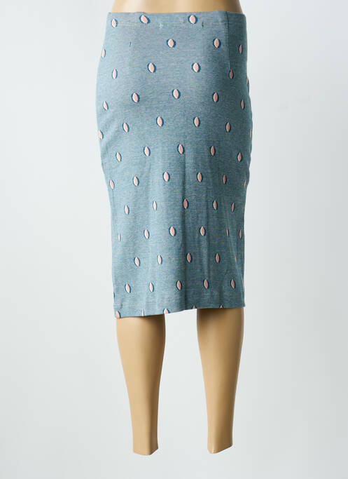 Jupe mi-longue coupe droite bleu BRIC-A-BRAC femme