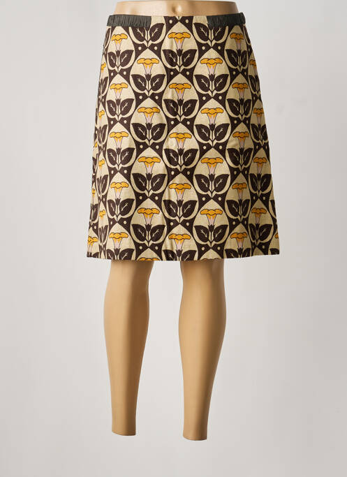 Jupe mi-longue coupe droite marron HOSS femme