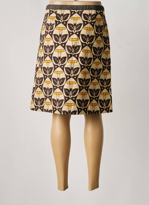 Jupe mi-longue coupe droite marron HOSS femme