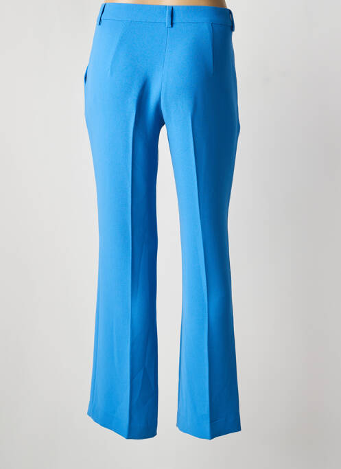 Pantalon droit fermeture zippée sous rabat avec crochet bleu L'AUTRE CHOSE femme