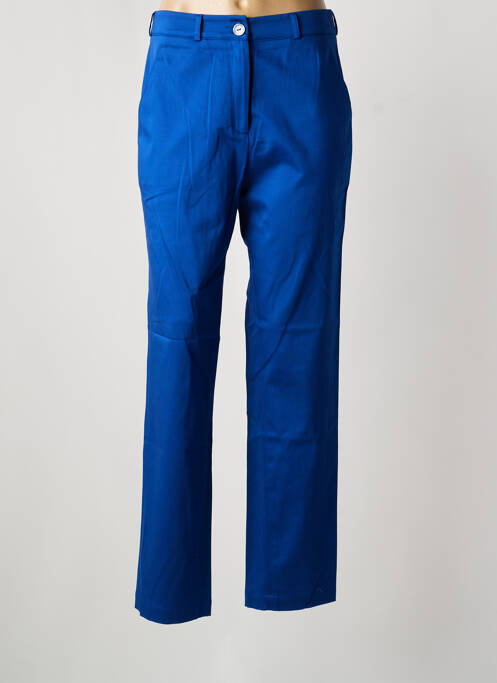 Pantalon droit fermeture zippée sous rabat boutonné bleu fonce MON N°2 femme