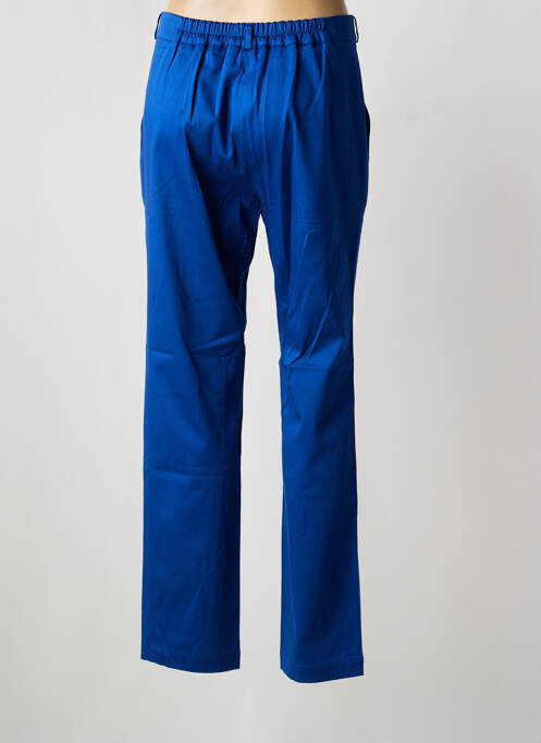 Pantalon droit fermeture zippée sous rabat boutonné bleu fonce MON N°2 femme
