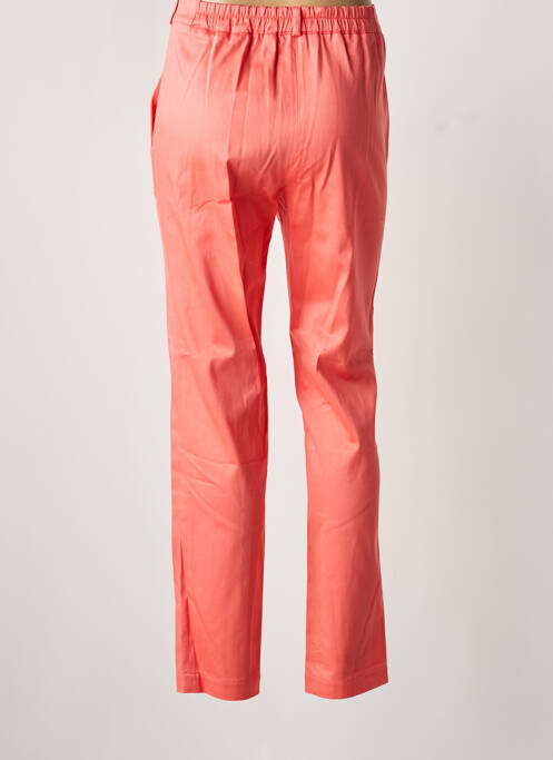Pantalon droit fermeture zippée sous rabat boutonné rose MON N°2 femme