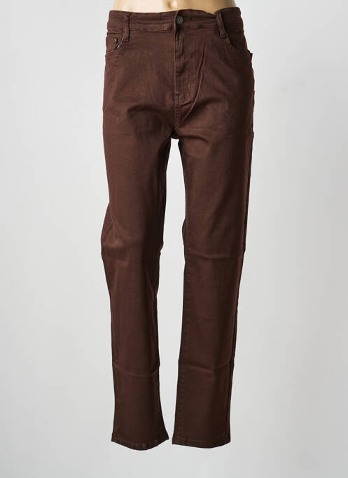Pantalon droit stretch taille normale marron VOGGO femme