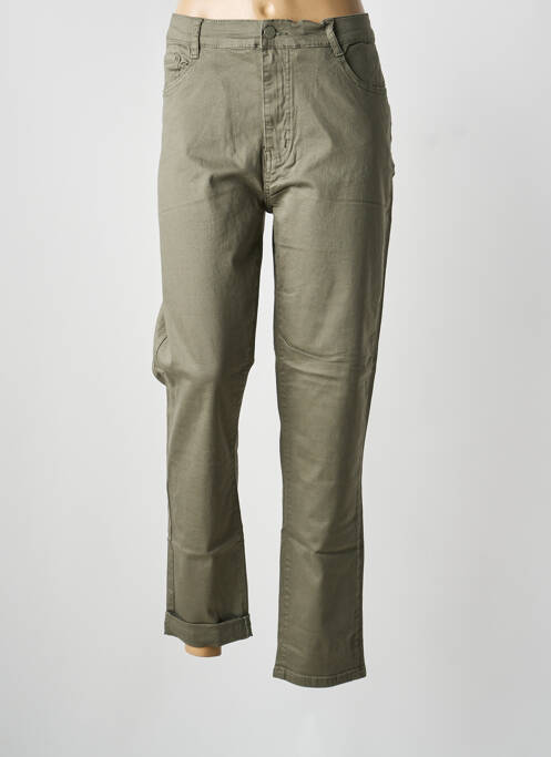 Pantalon droit stretch taille normale vert VOGGO femme